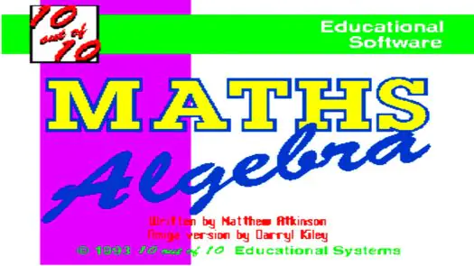10 Out Of 10 - Maths Algebra_Disk2 game