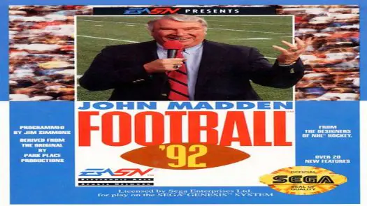 John Madden Football 92 game
